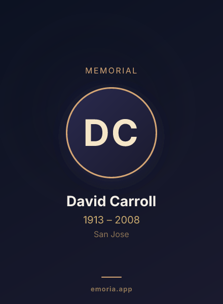 Memorial portrait of David Carroll