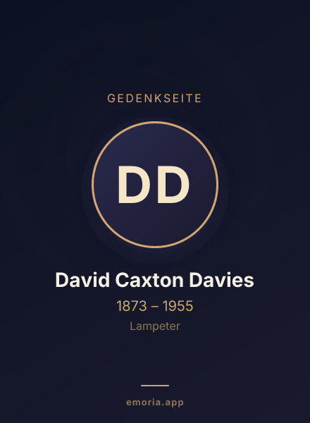 Gedenkportrait von David Caxton Davies