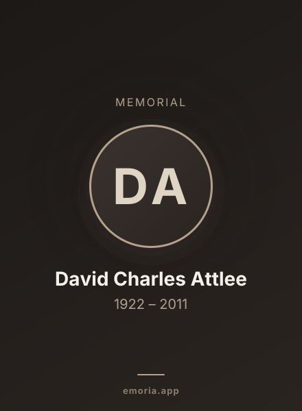 Memorial portrait of David Charles Attlee