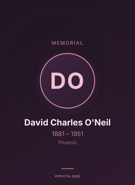 Memorial portrait of David Charles O'Neil