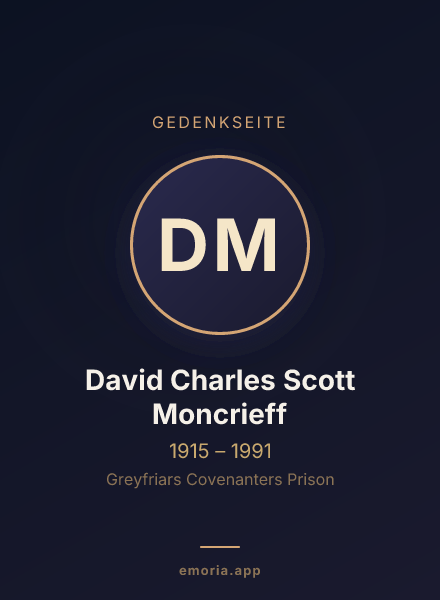 Gedenkportrait von David Charles Scott Moncrieff