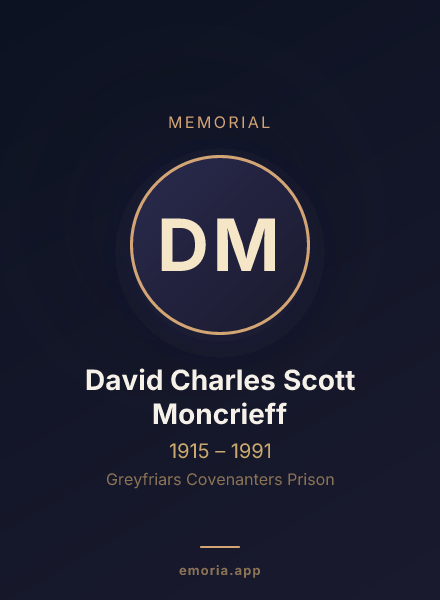 Memorial portrait of David Charles Scott Moncrieff