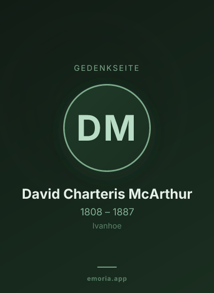 Gedenkportrait von David Charteris McArthur
