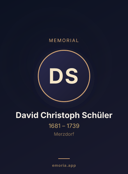Memorial portrait of David Christoph Schüler