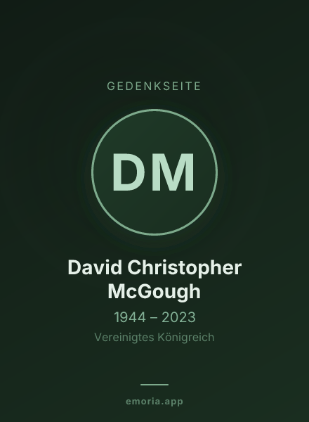 Gedenkportrait von David Christopher McGough