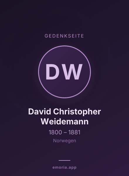Gedenkportrait von David Christopher Weidemann
