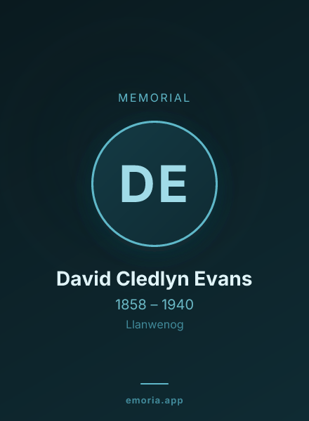 Memorial portrait of David Cledlyn Evans