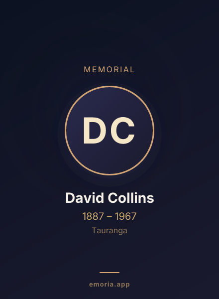 Memorial portrait of David Collins