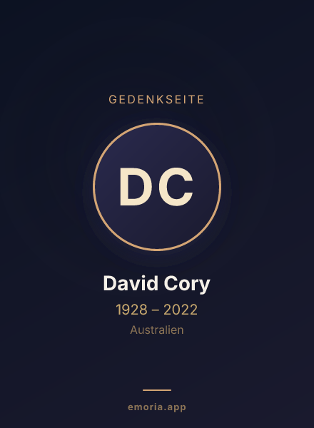 Gedenkportrait von David Cory
