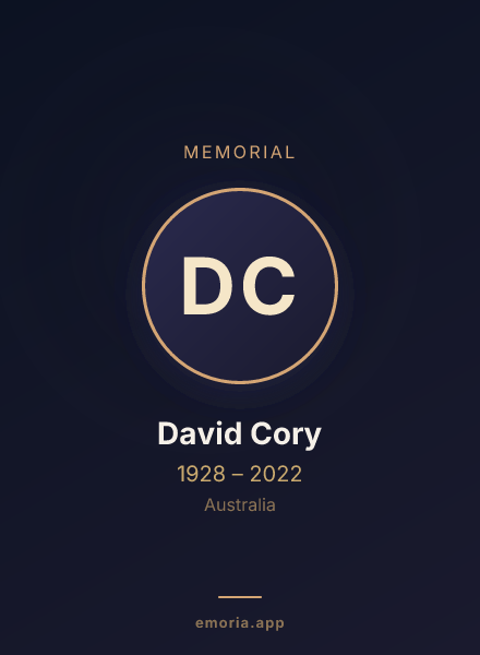 Memorial portrait of David Cory