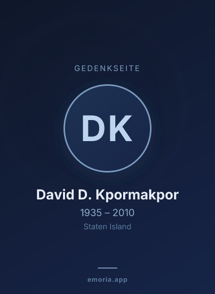 Gedenkportrait von David D. Kpormakpor