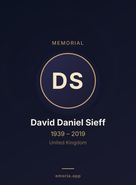 Memorial portrait of David Daniel Sieff
