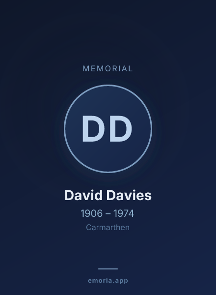 Memorial portrait of David Davies