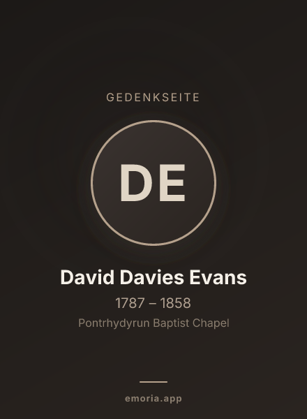 Gedenkportrait von David Davies Evans