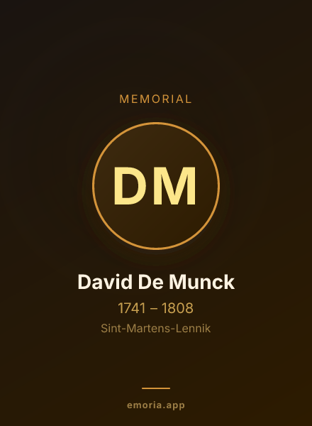 Memorial portrait of David De Munck