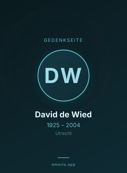 Gedenkportrait von David de Wied