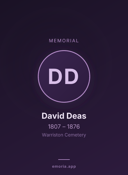 Memorial portrait of David Deas
