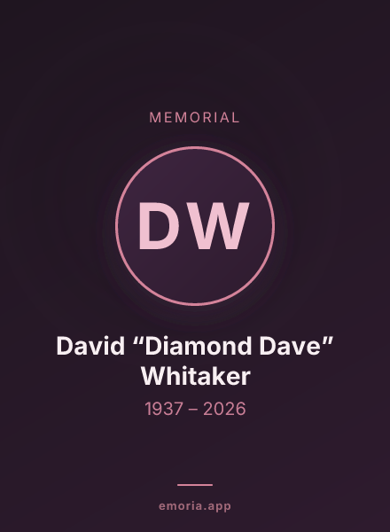 Memorial portrait of David “Diamond Dave” Whitaker