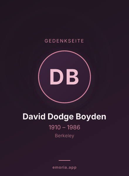 Gedenkportrait von David Dodge Boyden