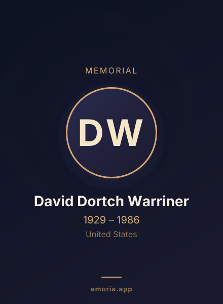 Memorial portrait of David Dortch Warriner