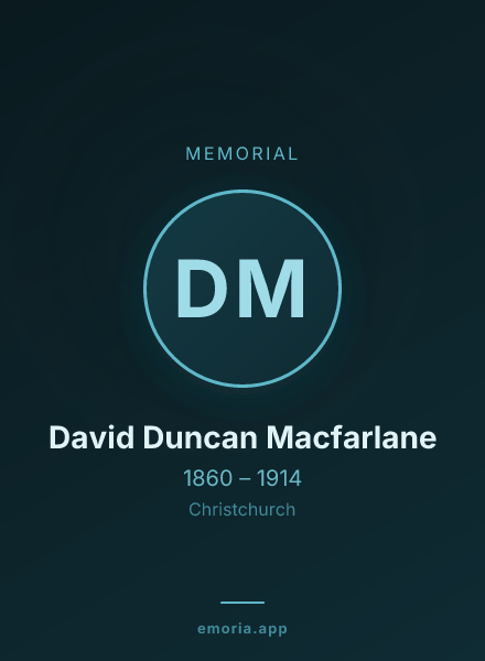 Memorial portrait of David Duncan Macfarlane