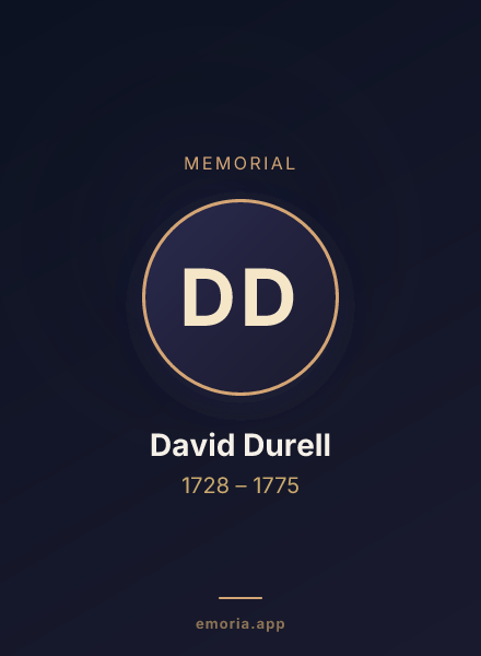 Memorial portrait of David Durell