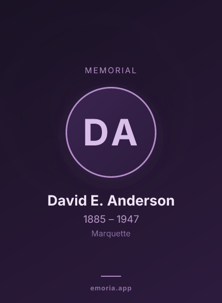 Memorial portrait of David E. Anderson
