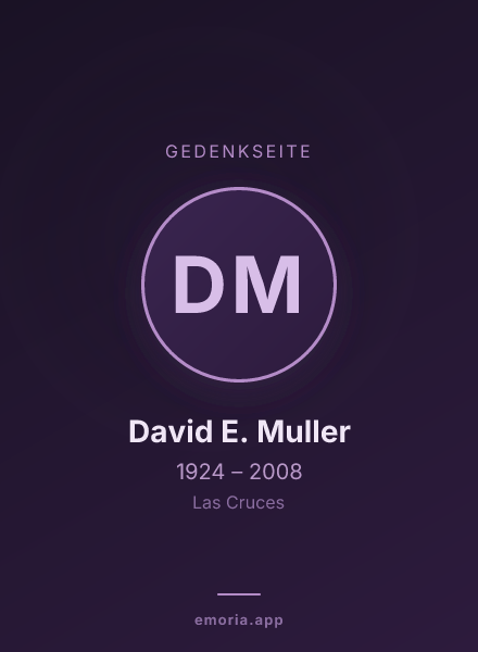 Gedenkportrait von David E. Muller