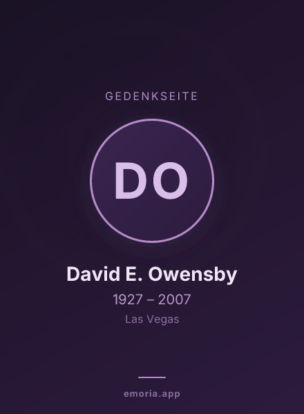 Gedenkportrait von David E. Owensby