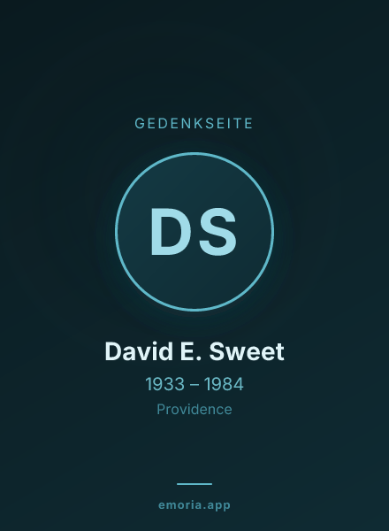 Gedenkportrait von David E. Sweet