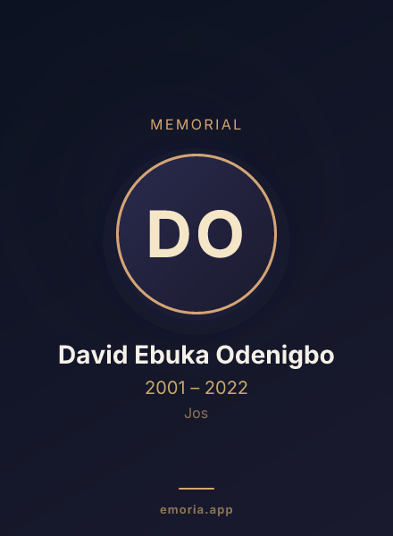 Memorial portrait of David Ebuka Odenigbo