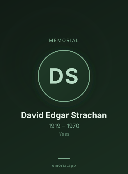 Memorial portrait of David Edgar Strachan
