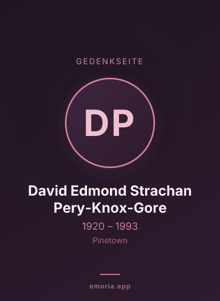 Gedenkportrait von David Edmond Strachan Pery-Knox-Gore