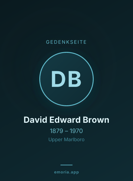 Gedenkportrait von David Edward Brown