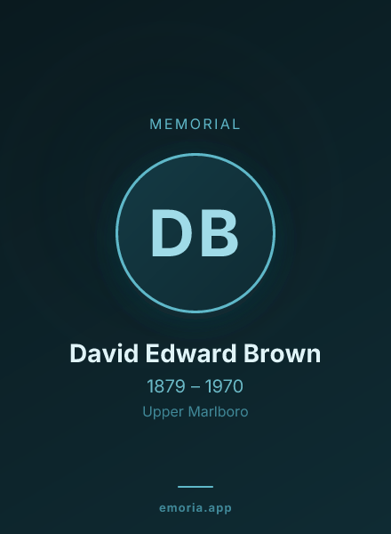 Memorial portrait of David Edward Brown