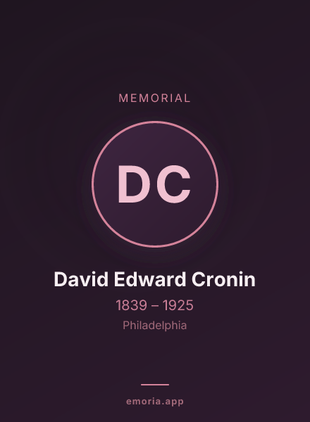 Memorial portrait of David Edward Cronin