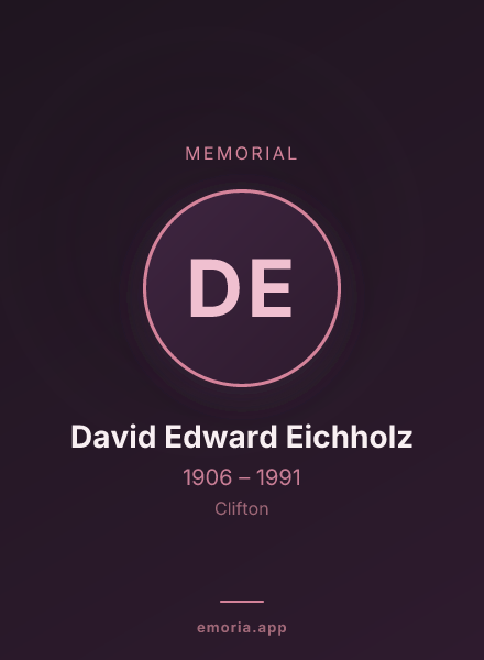 Memorial portrait of David Edward Eichholz