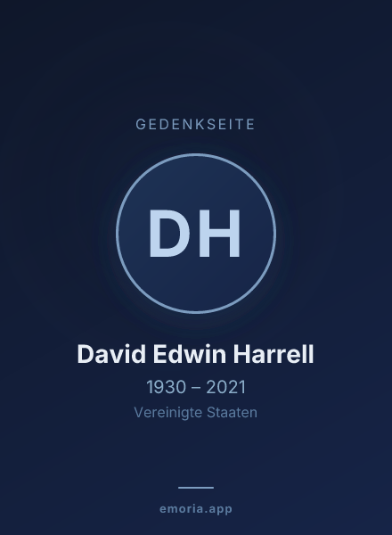 Gedenkportrait von David Edwin Harrell