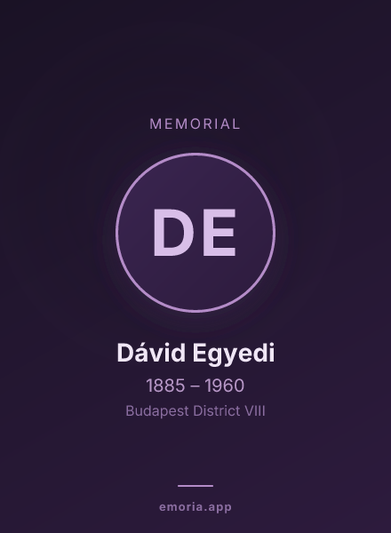 Memorial portrait of Dávid Egyedi
