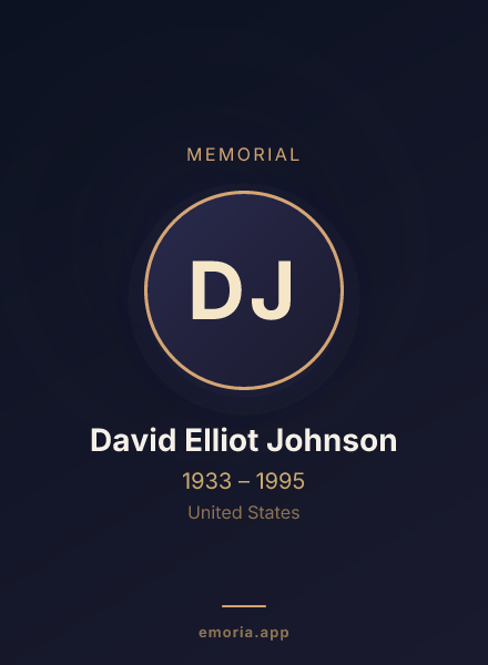 Memorial portrait of David Elliot Johnson