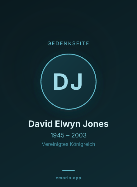 Gedenkportrait von David Elwyn Jones