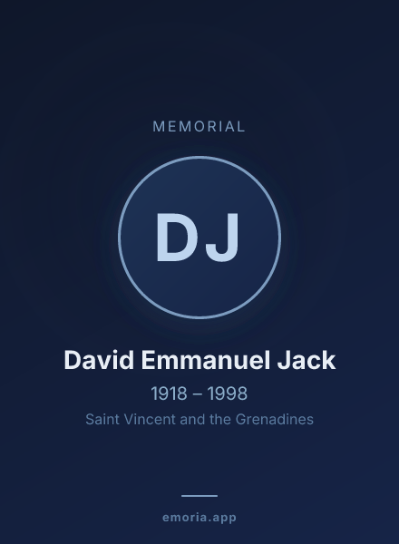 Memorial portrait of David Emmanuel Jack
