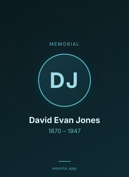 Memorial portrait of David Evan Jones