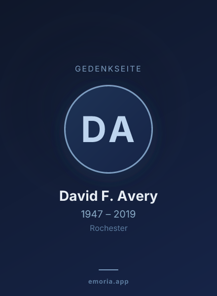 Gedenkportrait von David F. Avery