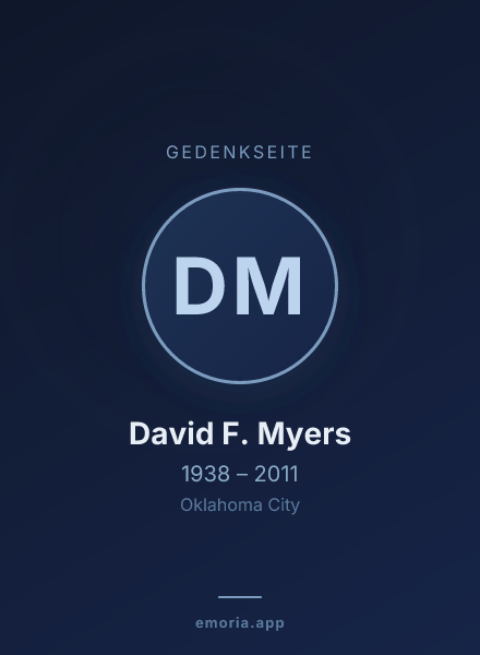 Gedenkportrait von David F. Myers