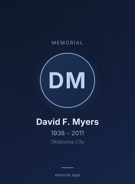 Memorial portrait of David F. Myers