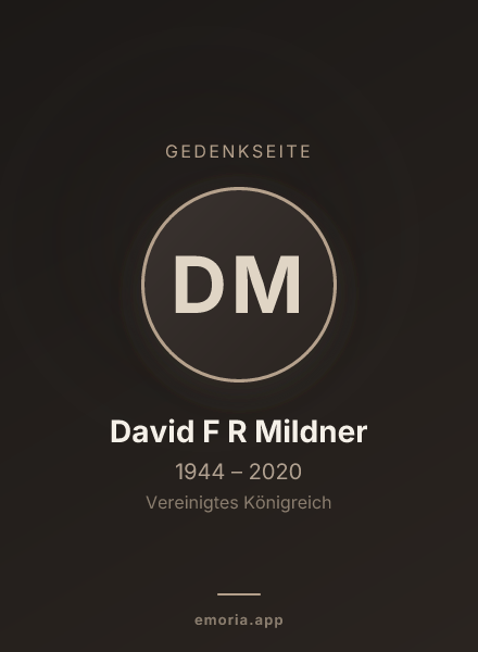 Gedenkportrait von David F R Mildner