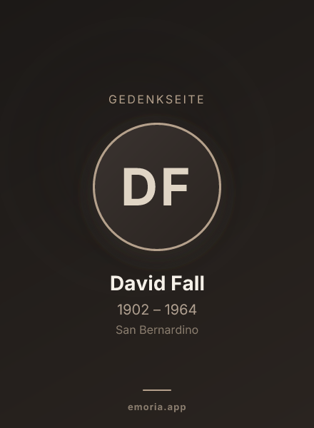Gedenkportrait von David Fall