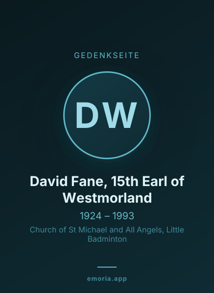 Gedenkportrait von David Fane, 15th Earl of Westmorland
