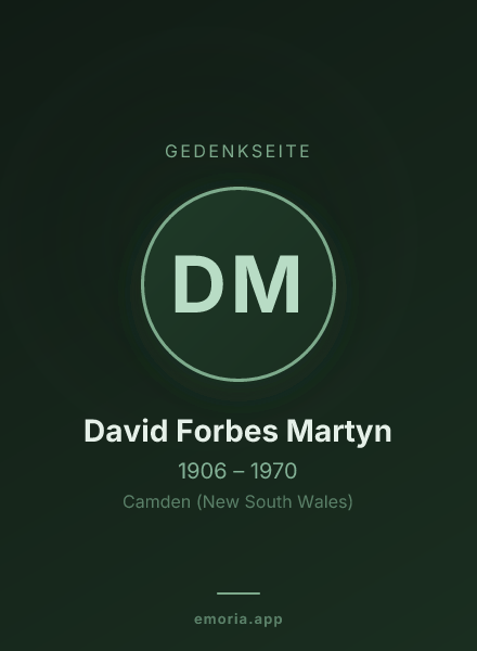 Gedenkportrait von David Forbes Martyn